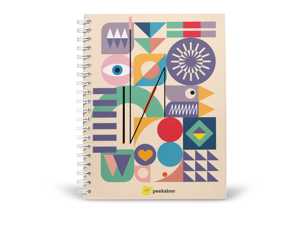 Shapes Peekaboo Notebook - A5 Size Wiro Spiral Binding