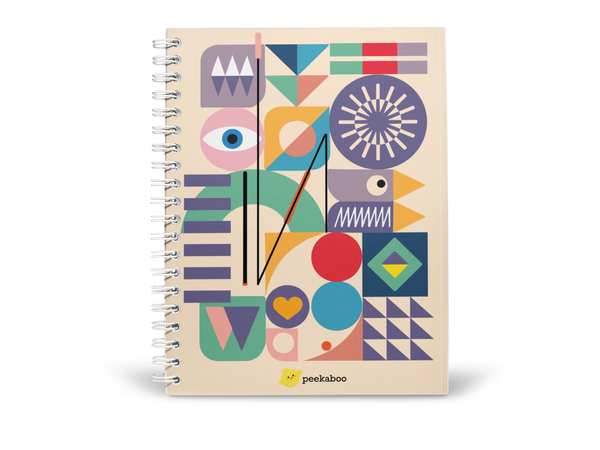Shapes Peekaboo Notebook - A5 Size Wiro Spiral Binding