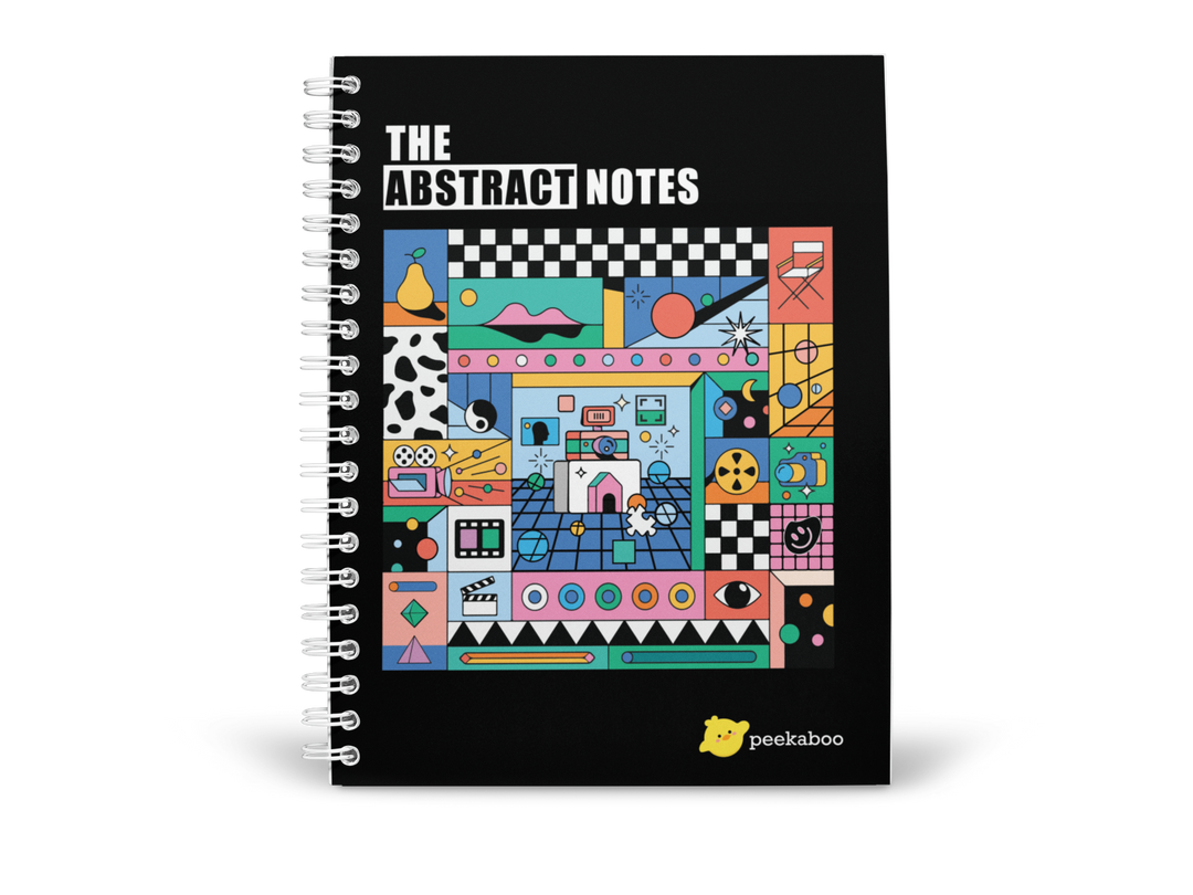 The Abstract Notes Peekaboo Notebook - A5 Size Wiro Spiral Binding