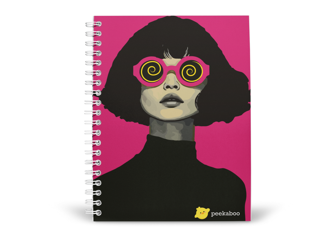 Women Peekaboo Notebook - A5 Size - Wiro Spiral Binding