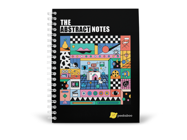 The Abstract Notes Peekaboo Notebook - A5 Size Wiro Spiral Binding