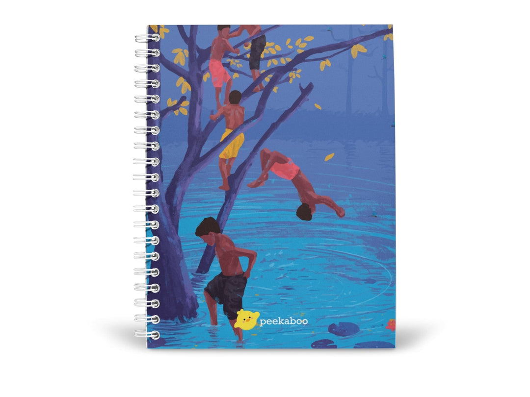 Rural India Peekaboo Notebook - A5 Size - Wiro Spiral Binding