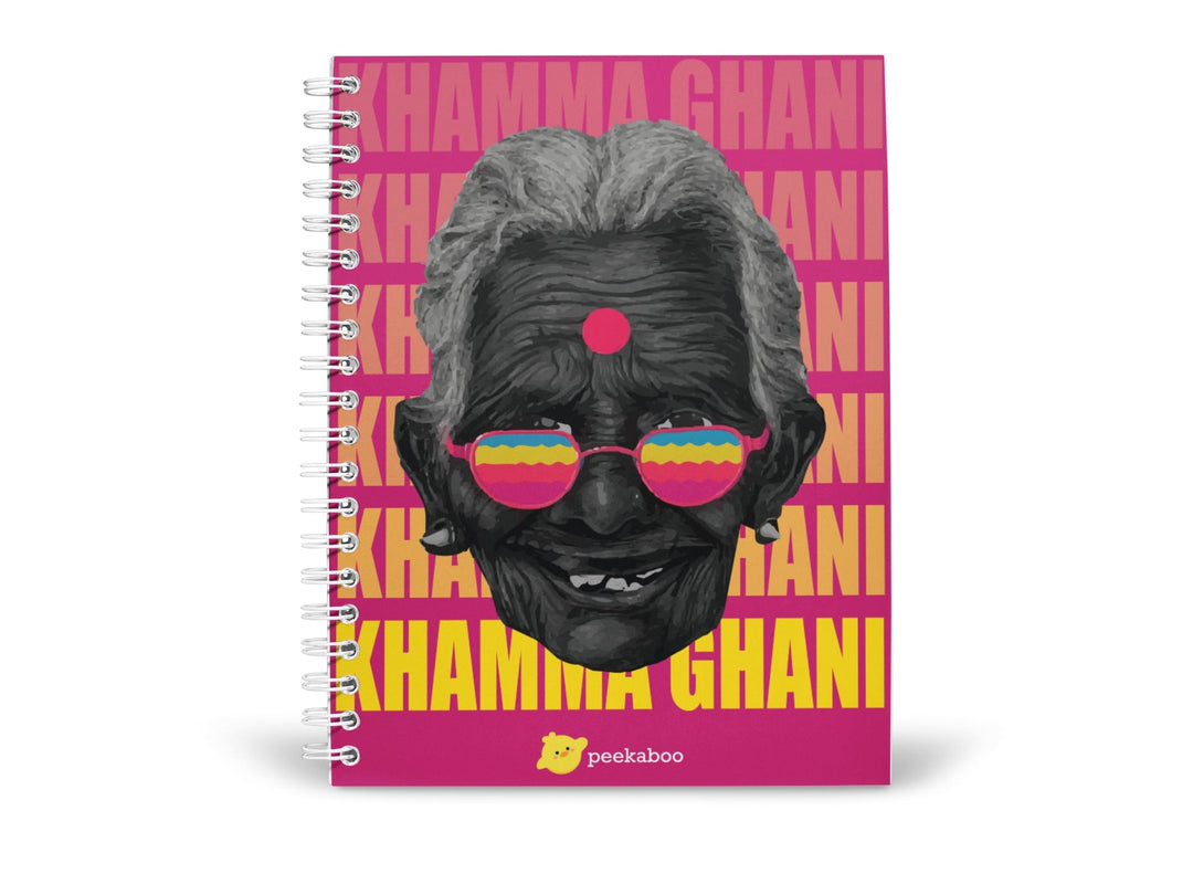 Khamma Ghani Peekaboo Notebook - A5 Size Wiro Spiral Binding