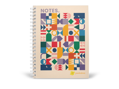 Abstract Peekaboo Notebook - A5 Size Wiro Spiral Binding