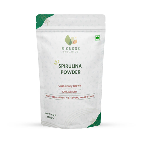 Bionode Organics Spirulina Powder Organic Plant-Based Protein Superfood, Boosts Immunity, Energy Levels, Digestion & Healthy Skin