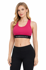 Bamboology Trends Bamboo Fabric Sports Bra for Women | Ultra-Soft, Breathable, Sweat-Wicking Activewear | Fuchsia