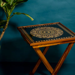 BambaiSe Gold Square Folding Table