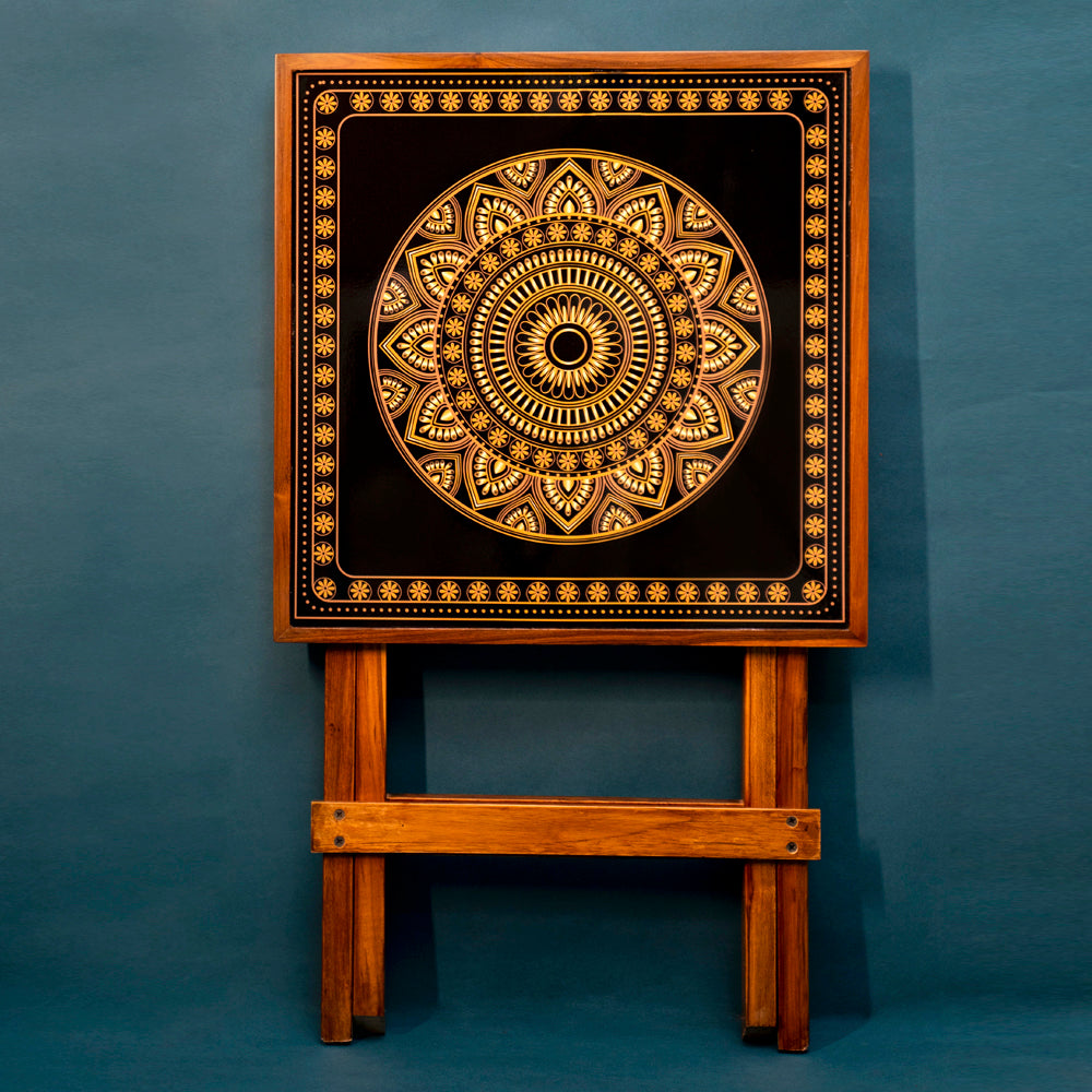 BambaiSe Gold Square Folding Table