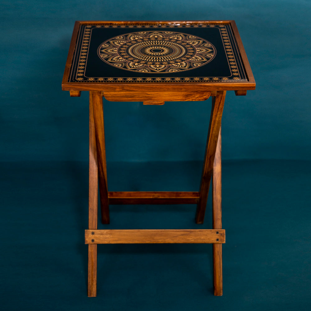BambaiSe Gold Square Folding Table