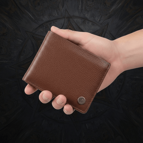 SriJeevanam's Kae Men Chocolate Brown Vegan RFID Wallet – Sleek Plant-Based Leather-Free Wallet