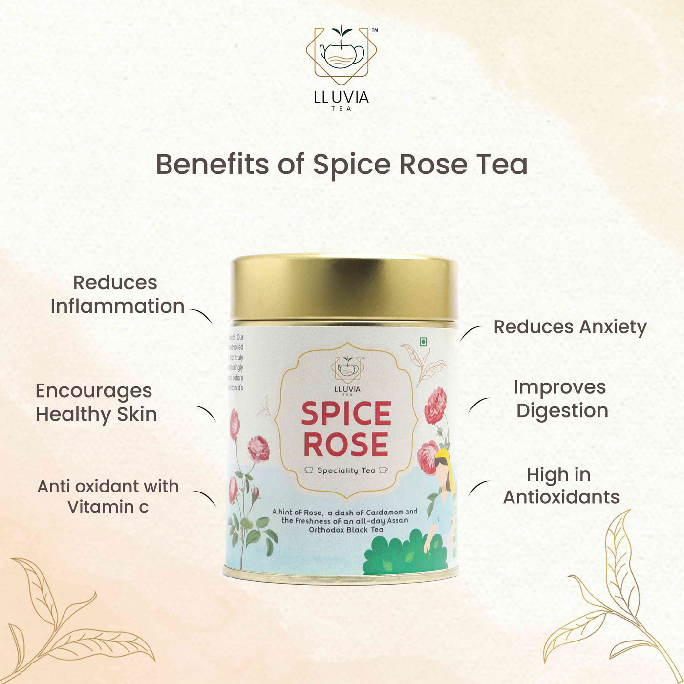 Spice rose | reduces anxiety & powerful antioxidant| 50g