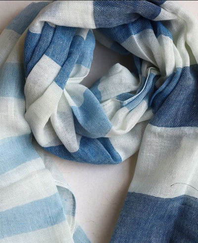 Cool Ombre Blues Unisex Linen Stole