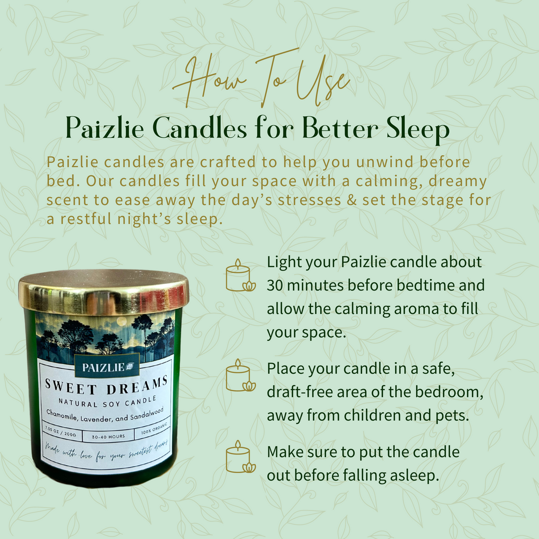 Paizlie Sweet Dreams Scented Candle | Soy Wax, Chamomile, Lavender & Sandalwood