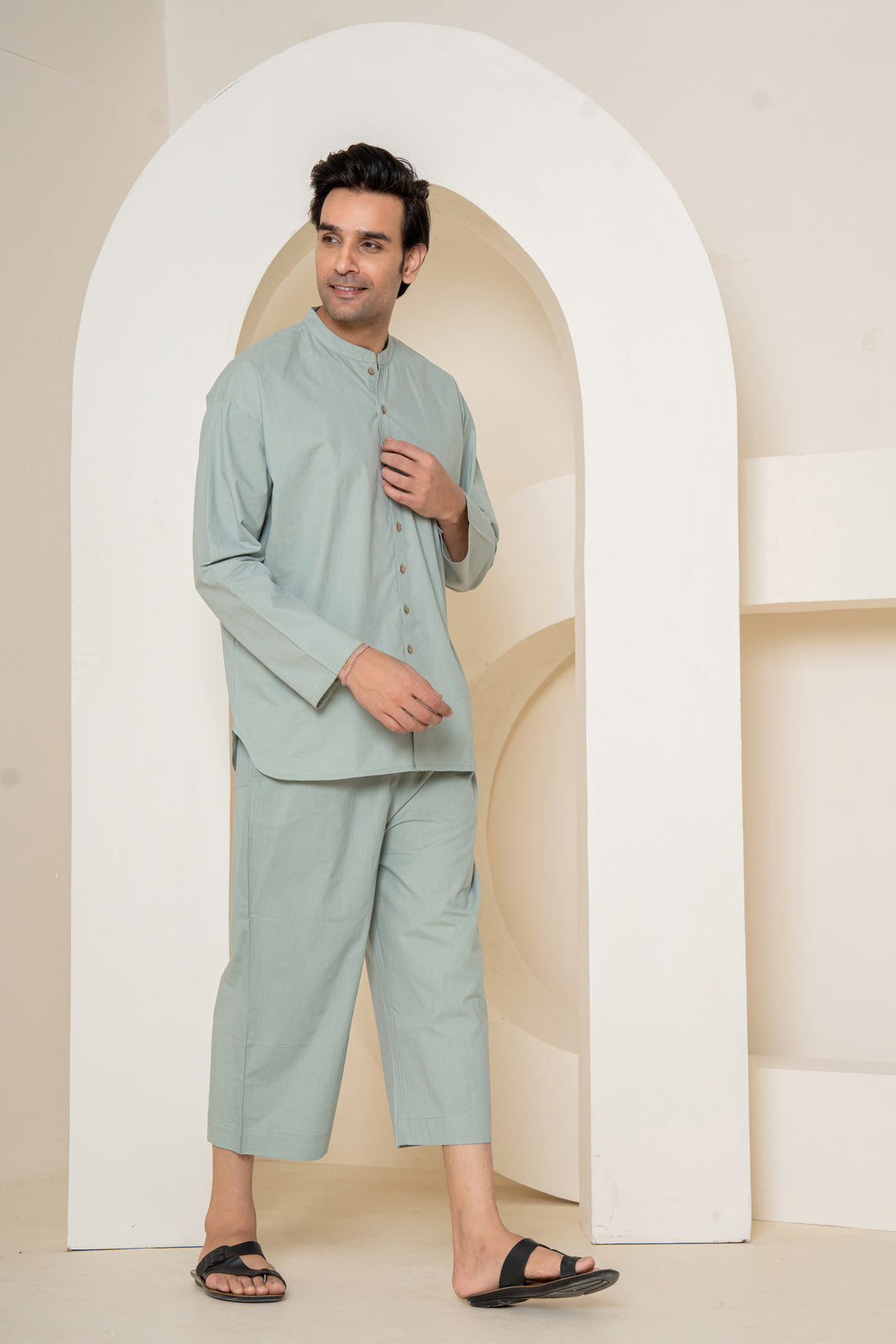 Paizlie Olive Ease Sleepwear | 100% Poplin Organic Cotton | Men&