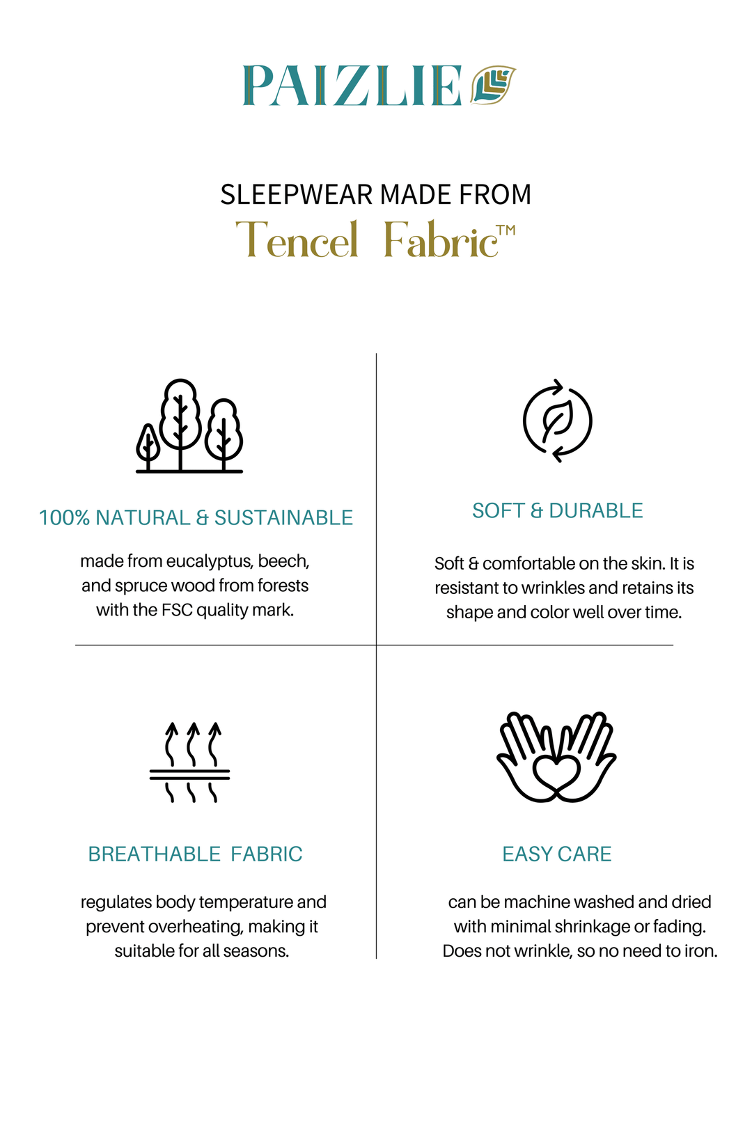 Paizlie 100% Tencel Fabric Floral Dreams Women&