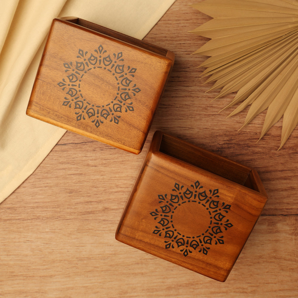 BambaiSe Compact Spoon Holder Teak Windmill