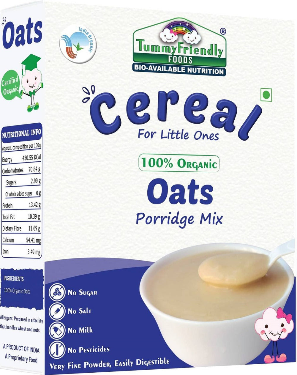 TummyFriendly Foods Organic Oats Porridge Mix | No Chemicals | 7 months and up