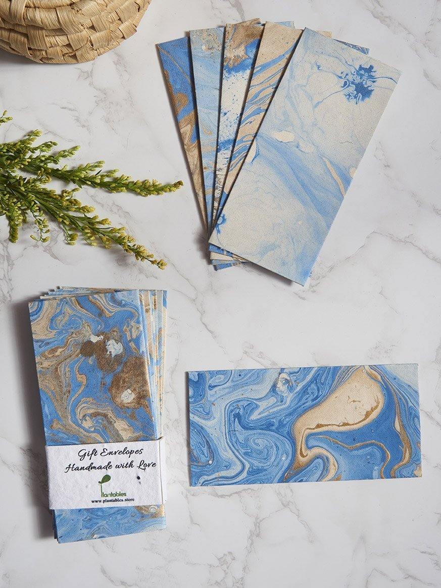 Handmade Marble Paper Gift Envelopes (Set of 12)