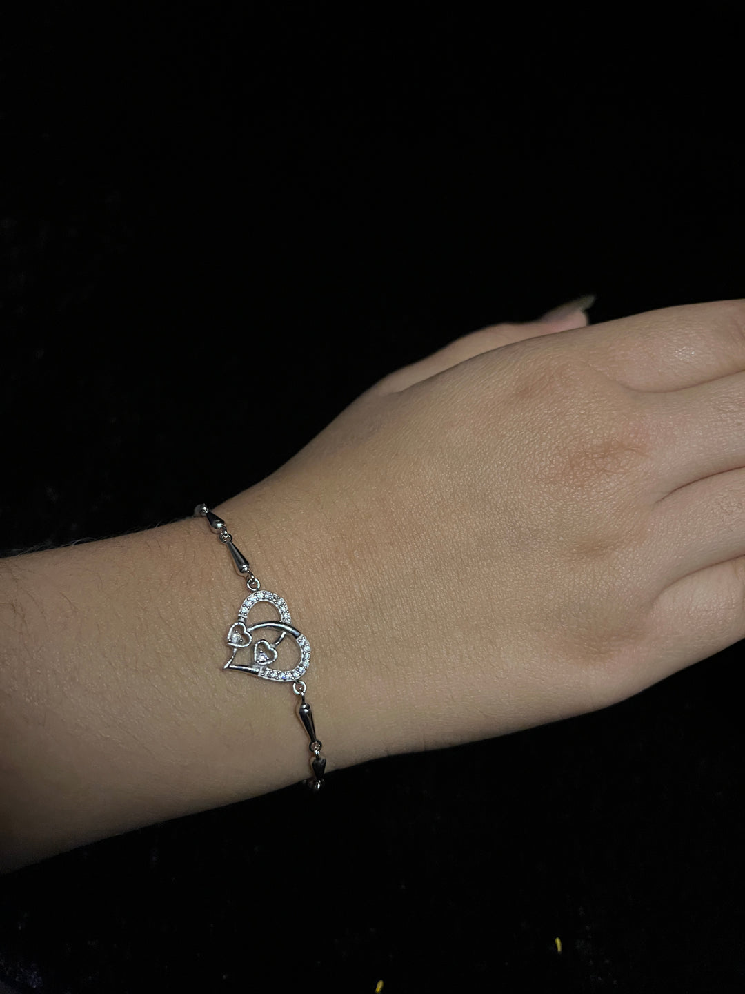 Silversutra Heart in Heart Sterling Silver Flexi Bracelet with Heart Charms | 925 Sterling Silver | Hallmarked and Certified