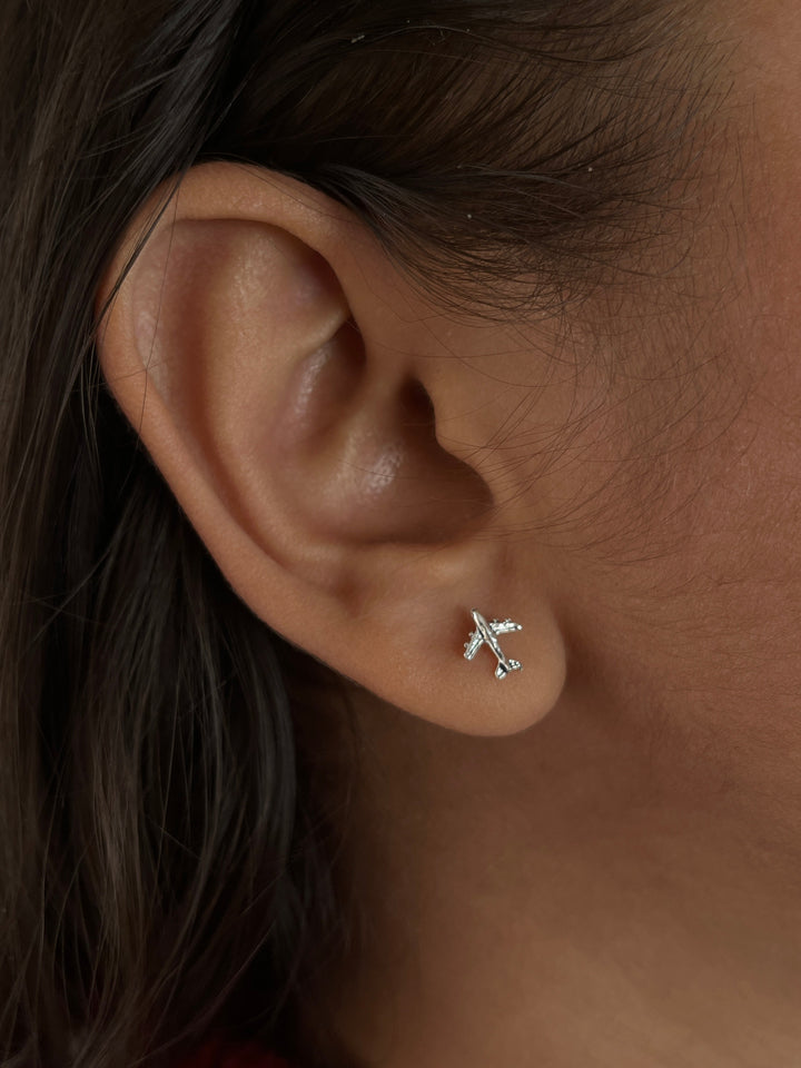 Sterling Silver Aeroplae Mode Earrings - Suspire