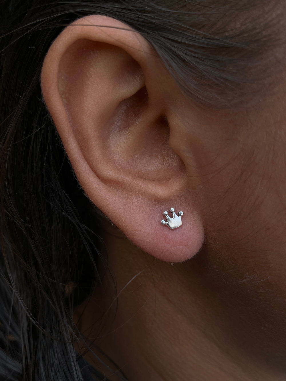 Sterling Silver Crown Earrings For Her