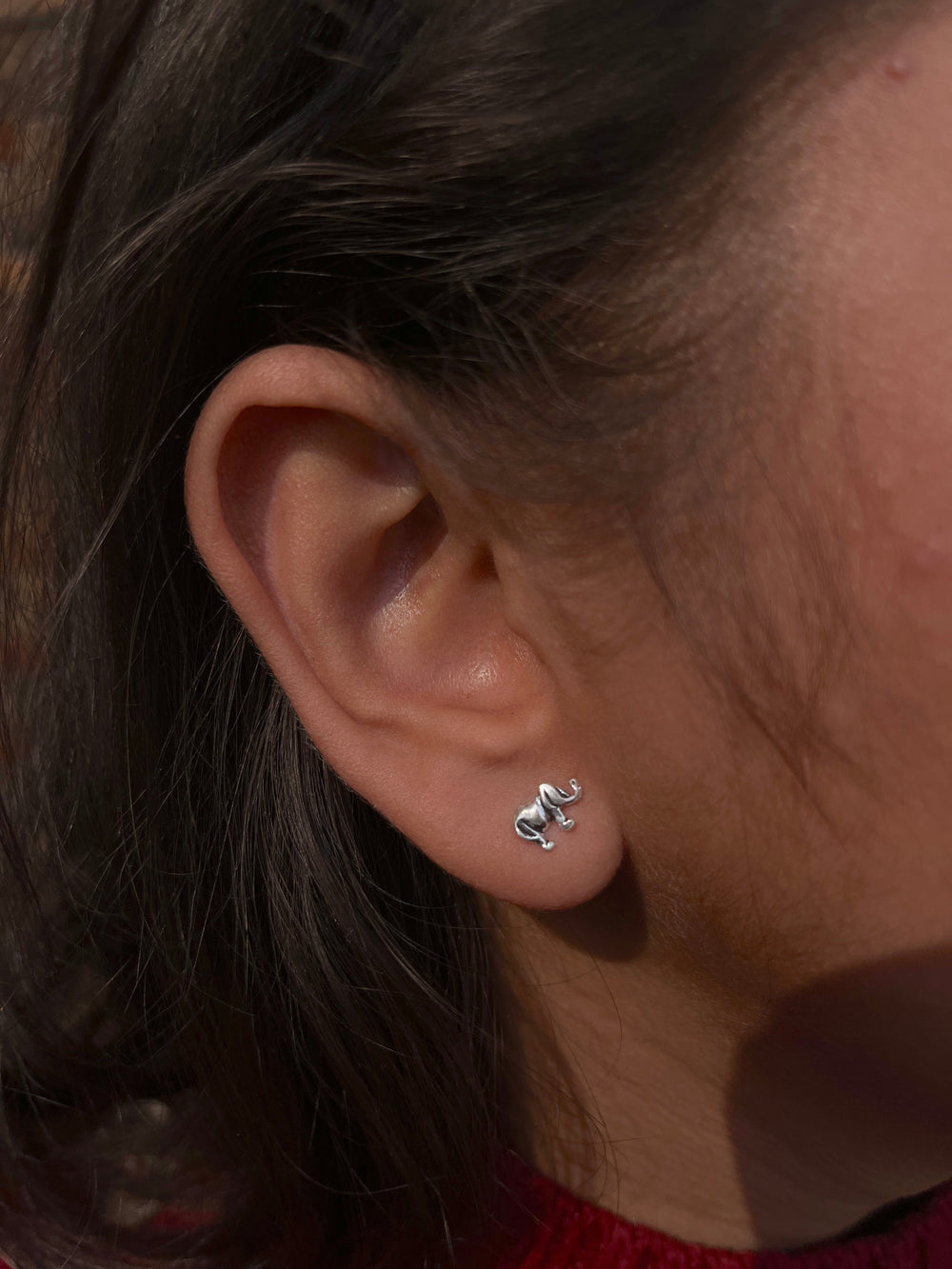 Sterling Silver Elephant Earrings For Her