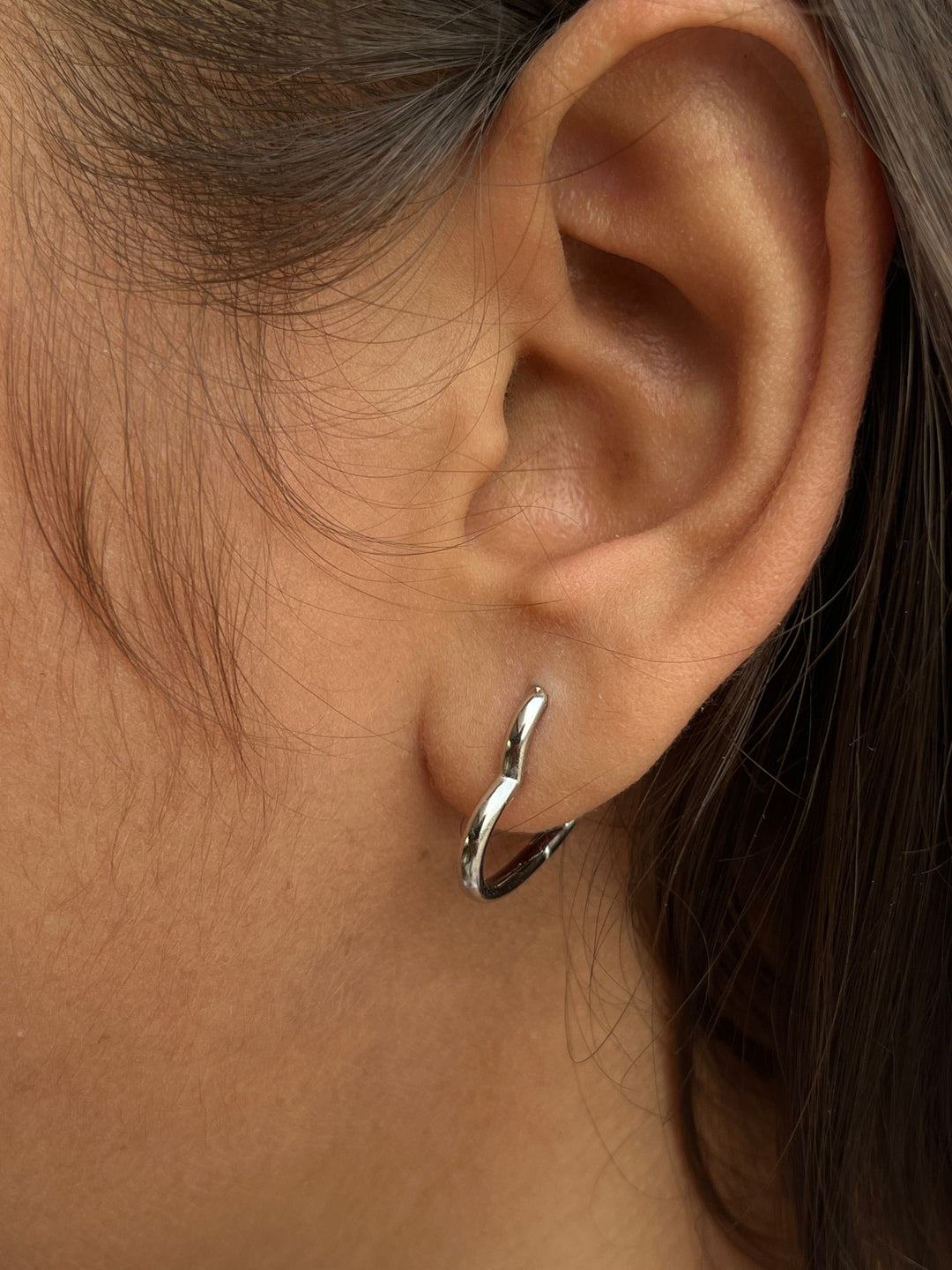 Sterling Silver Heart Hoops - Suspire