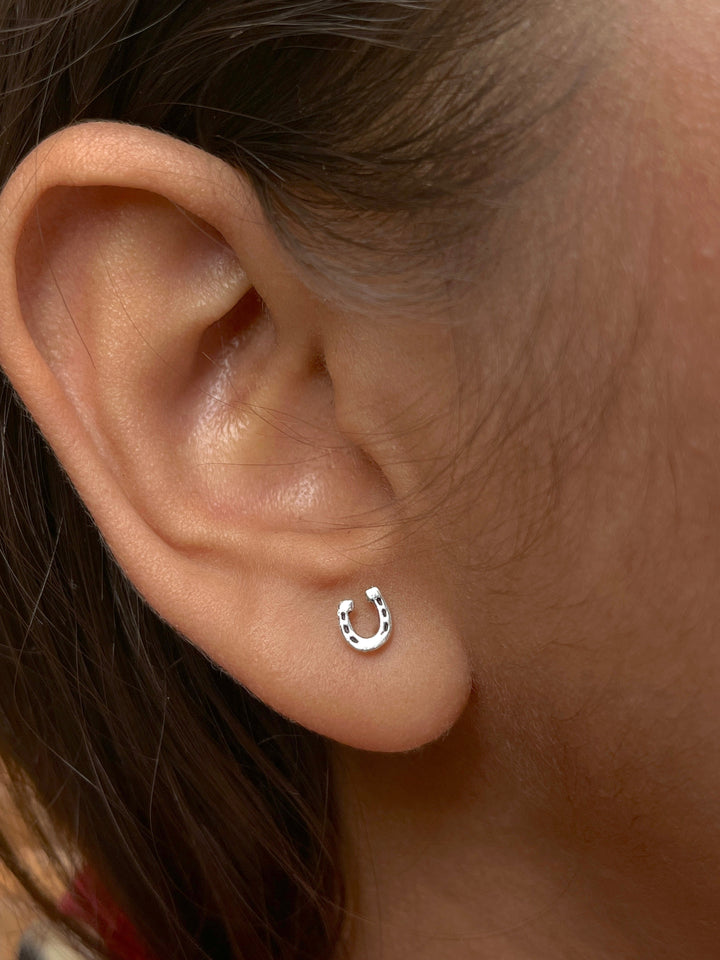 Sterling Silver Horse Shoe Earrings - Suspire