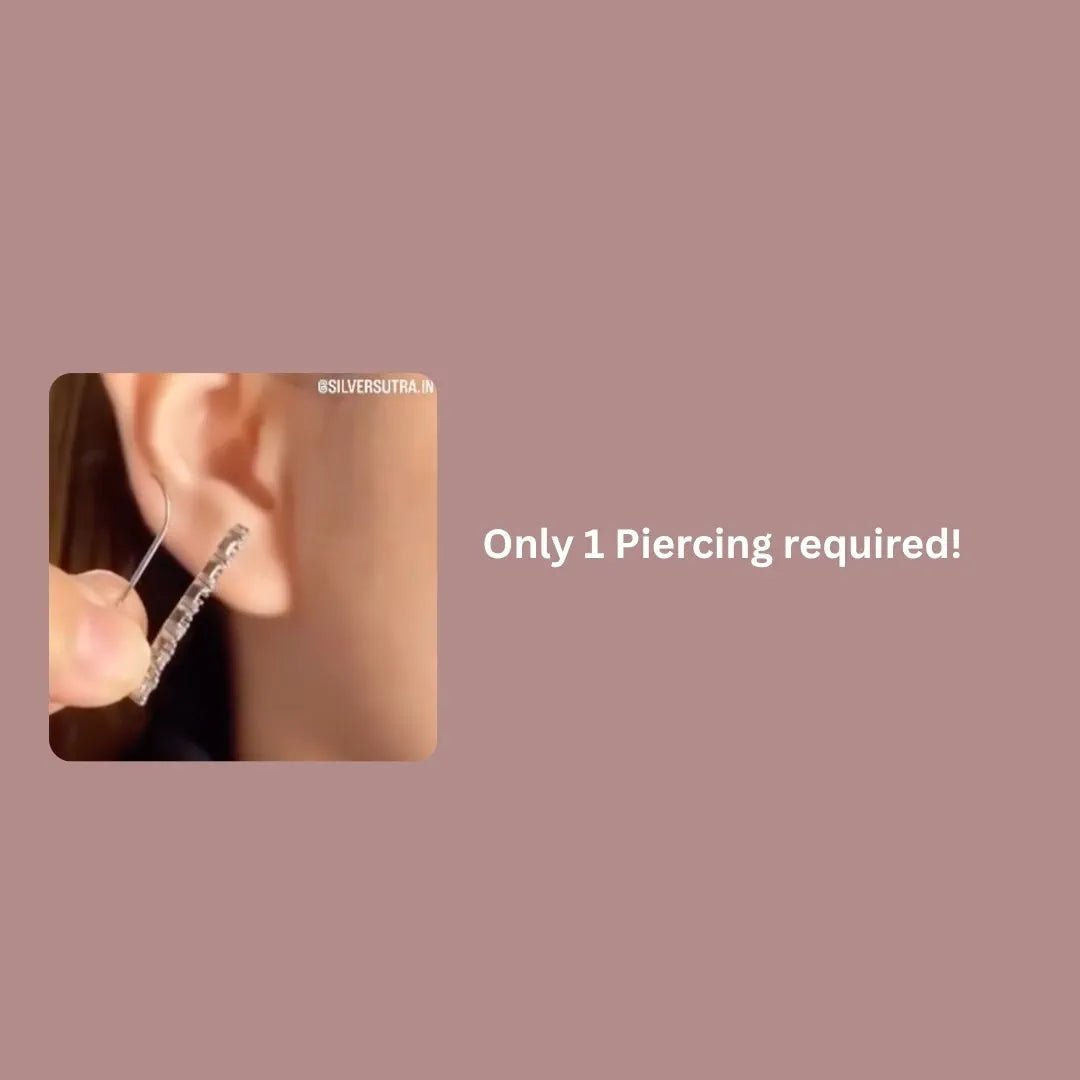 Sterling Silver Zircon Ear Cuffs - Suspire