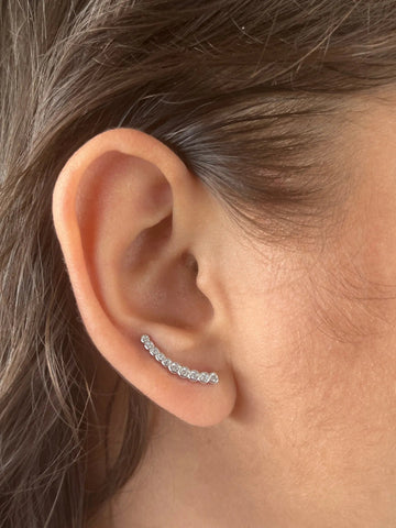 Sterling Silver Zircon Ear Cuffs