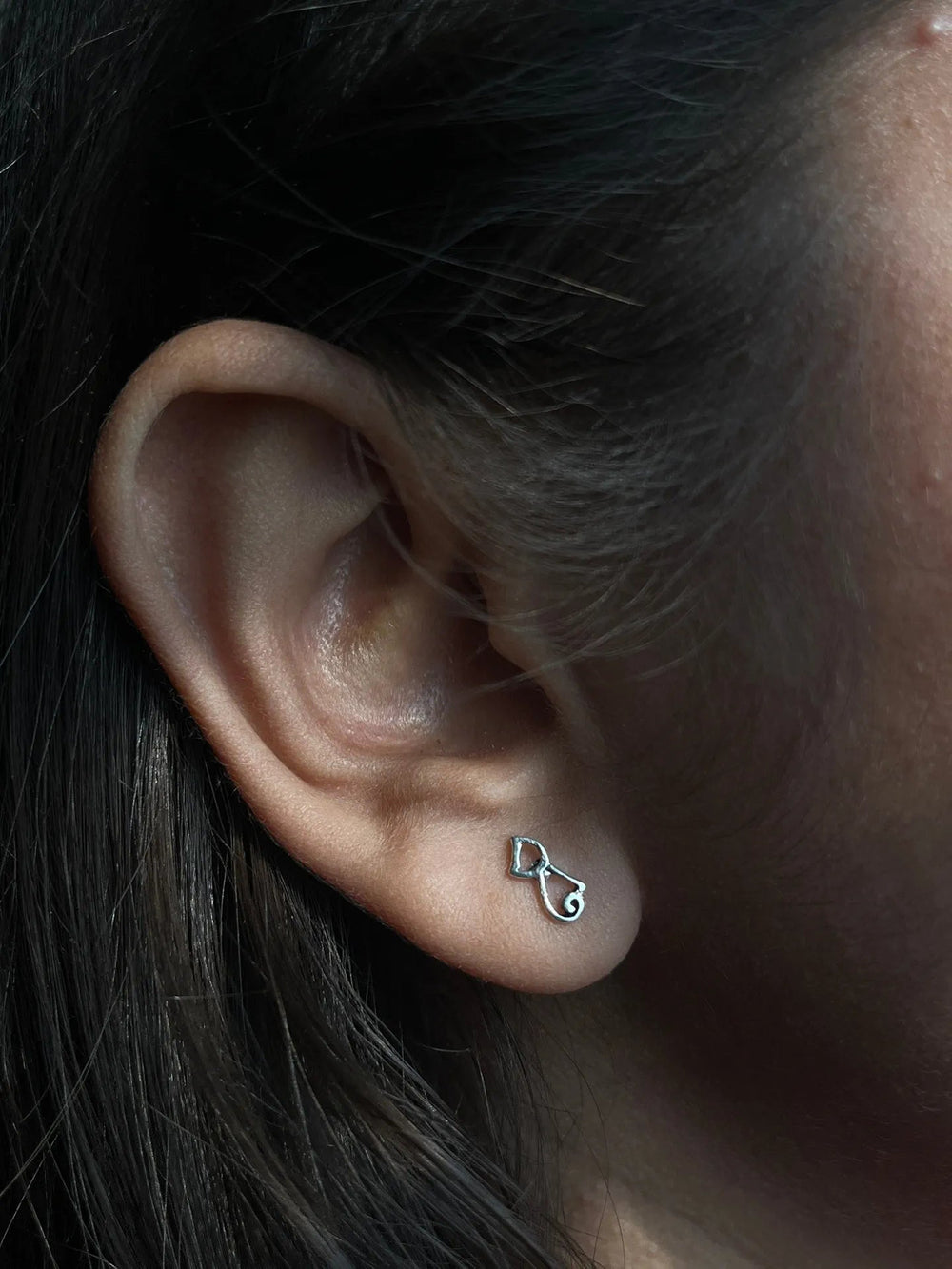 Sterling Silvery Cat Earrings For Her