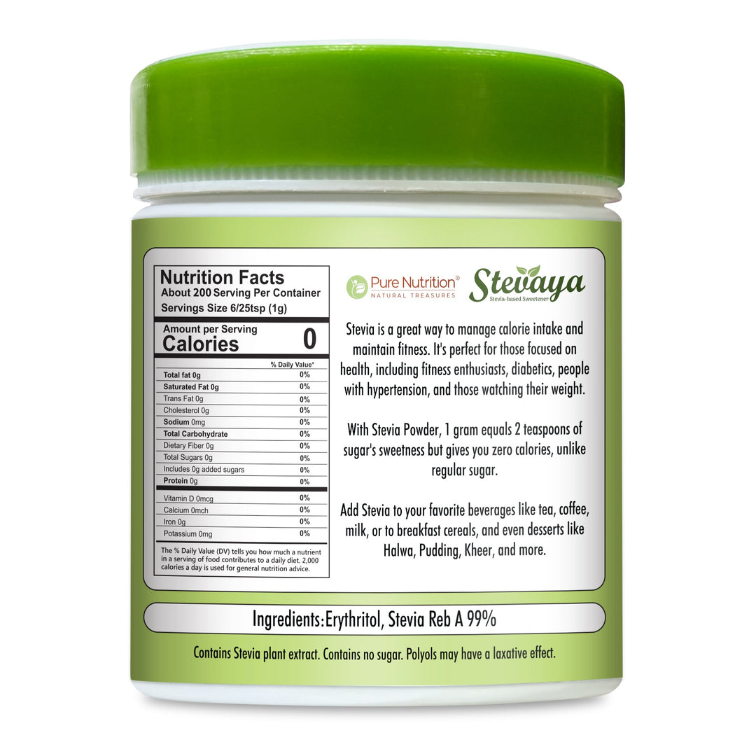 Stevaya Natural Stevia Sweetener – 200g | Zero Calorie Sugar Substitute