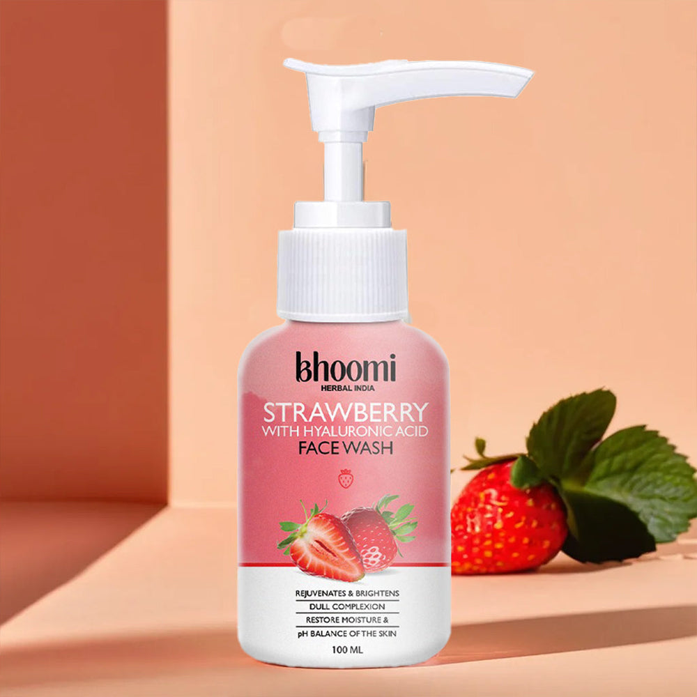 Bhoomi Herbal India STRWABERRY WITH HYALURONIC ACID FACE WASH