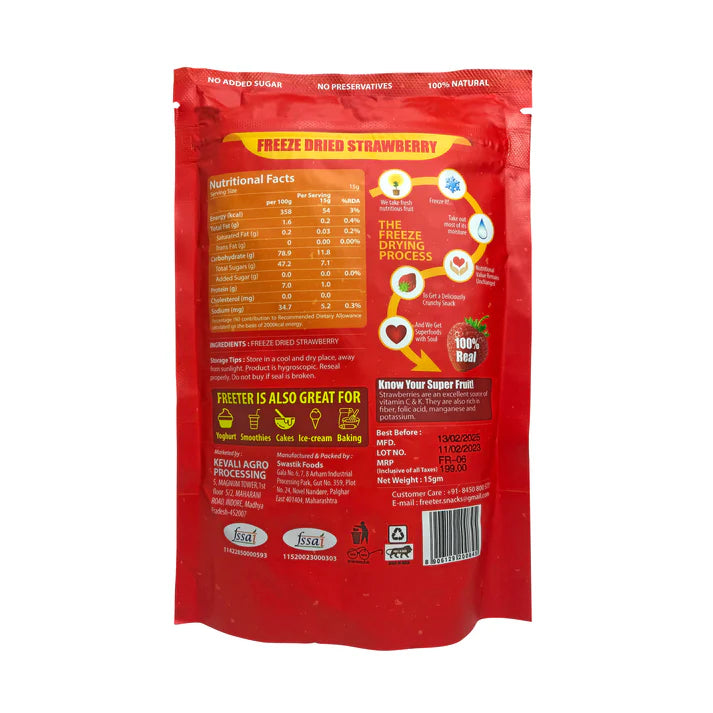 Freeter Sensational Strawberry | 100% Natural Freeze Dried | No Added Sugar| No Preservatives