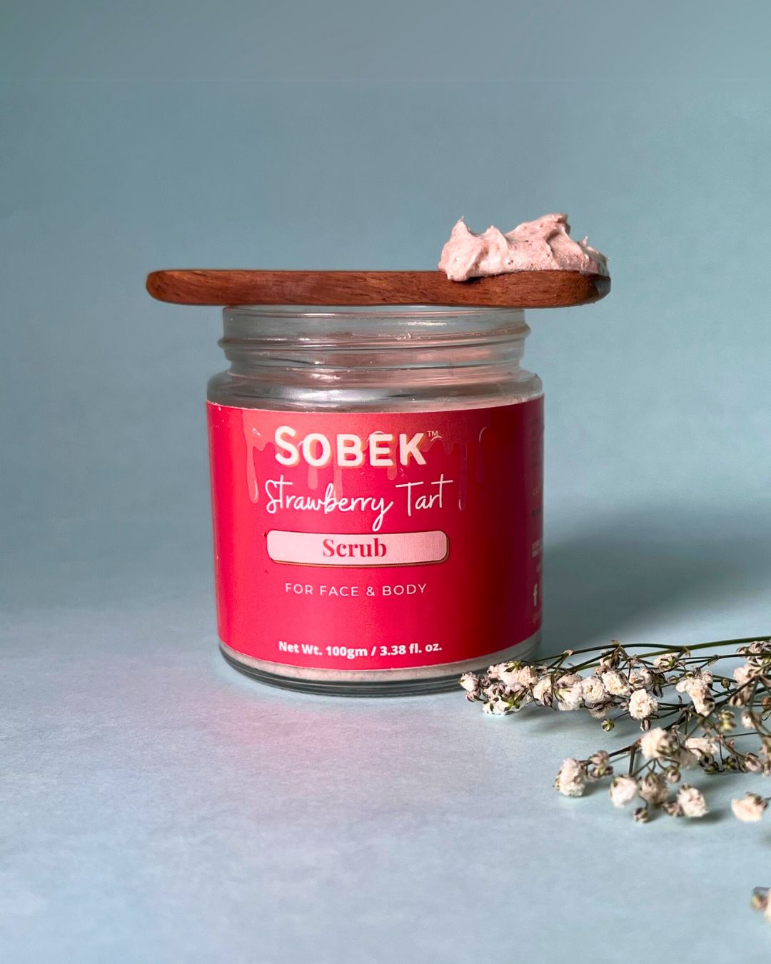 Sobek Naturals Strawberry Tart Face and Body Scrub- Paraben & SLS Free - 100 gm