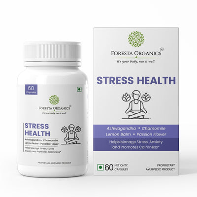 Stress Health with Ashwagandha, Chamomile, Lemon Balm & Passion Flower - 60 Capsules