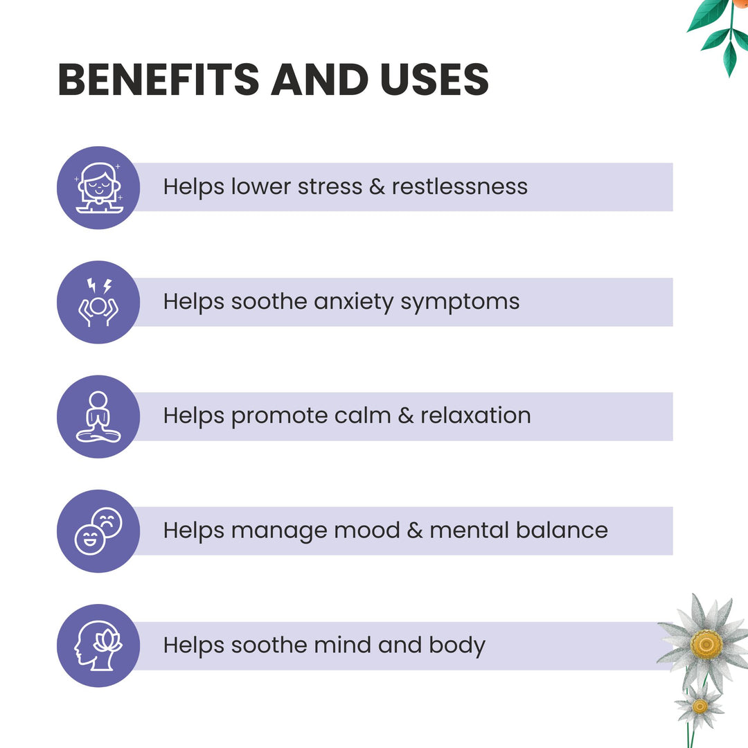 Foresta Organics Stress Health with Ashwagandha, Chamomile, Lemon Balm & Passion Flower - 60 Capsules