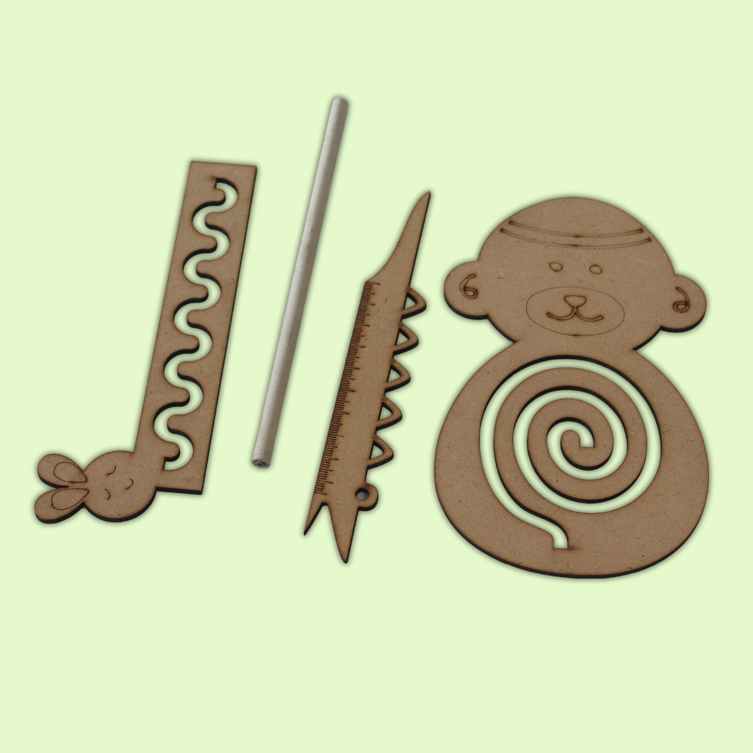 Taali Stationery Stencil Set - Set of 4 (3 Stencils, 1 paper pencil)