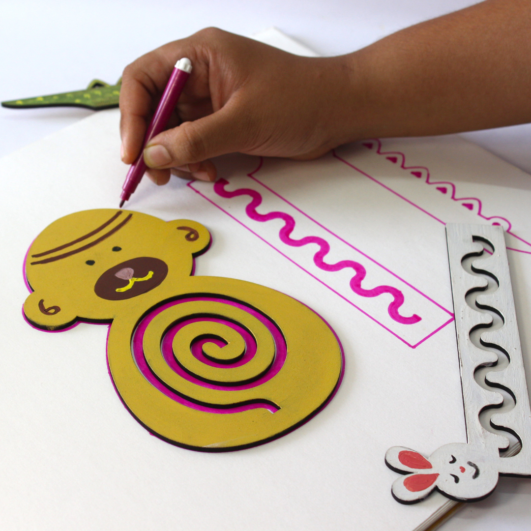 Taali Stationery Stencil Set - Set of 4 (3 Stencils, 1 paper pencil)