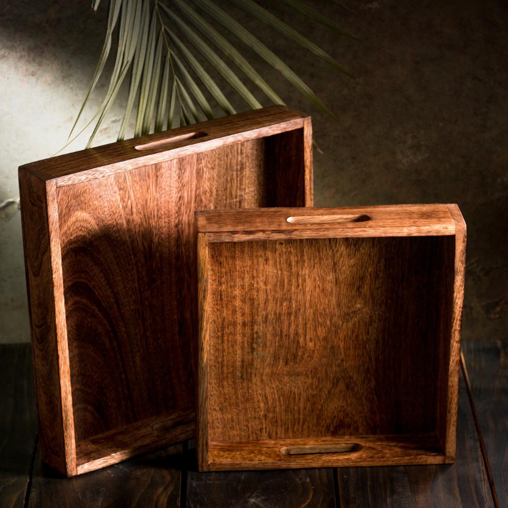 Araana Home Sugam Classic Square Wooden Tray