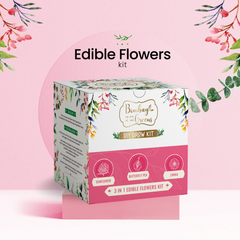 Bombay Greens Edible Flowers Kit - Sunflower, Zinnia, Butterfly Pea