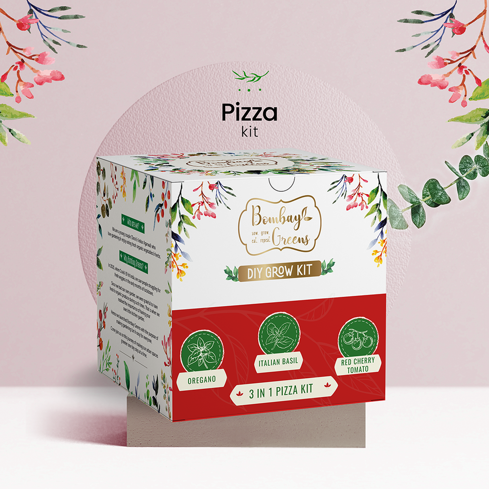Bombay Greens Pizza Kit - Italian Basil, Oregano, Red Cherry Tomatoes