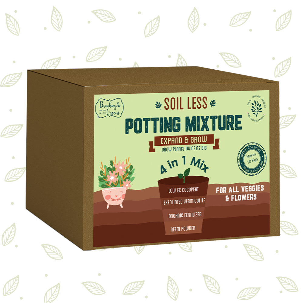 Bombay Greens 4 in 1 Soil less Potting Mix with Cocopeat, Vermiculite, Neem Powder & Fertilizer