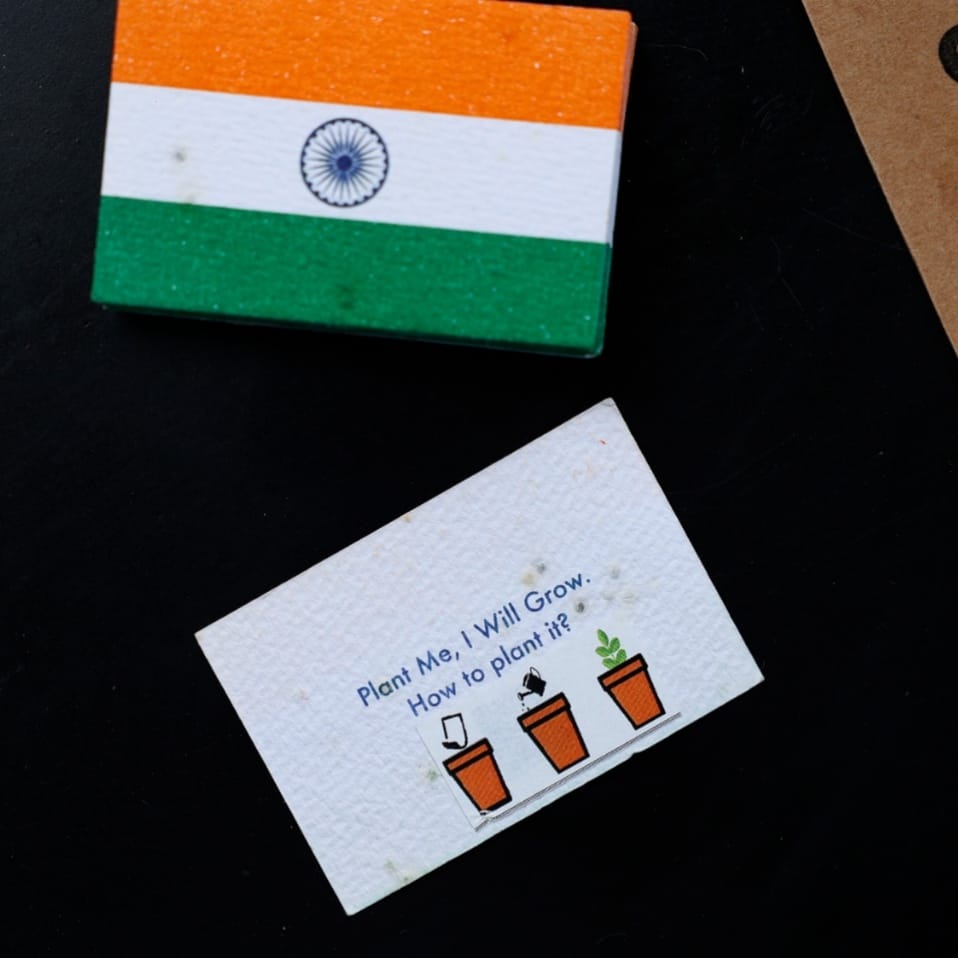 Sustainable Indian Flag | Plantable | 100% Biodegradable | Grows into plants | Eco - friendly | Pack of 50 | Made in India - Suspire