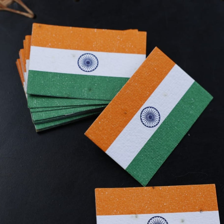 Sustainable Indian Flag | Plantable | 100% Biodegradable | Grows into plants | Eco - friendly | Pack of 50 | Made in India - Suspire