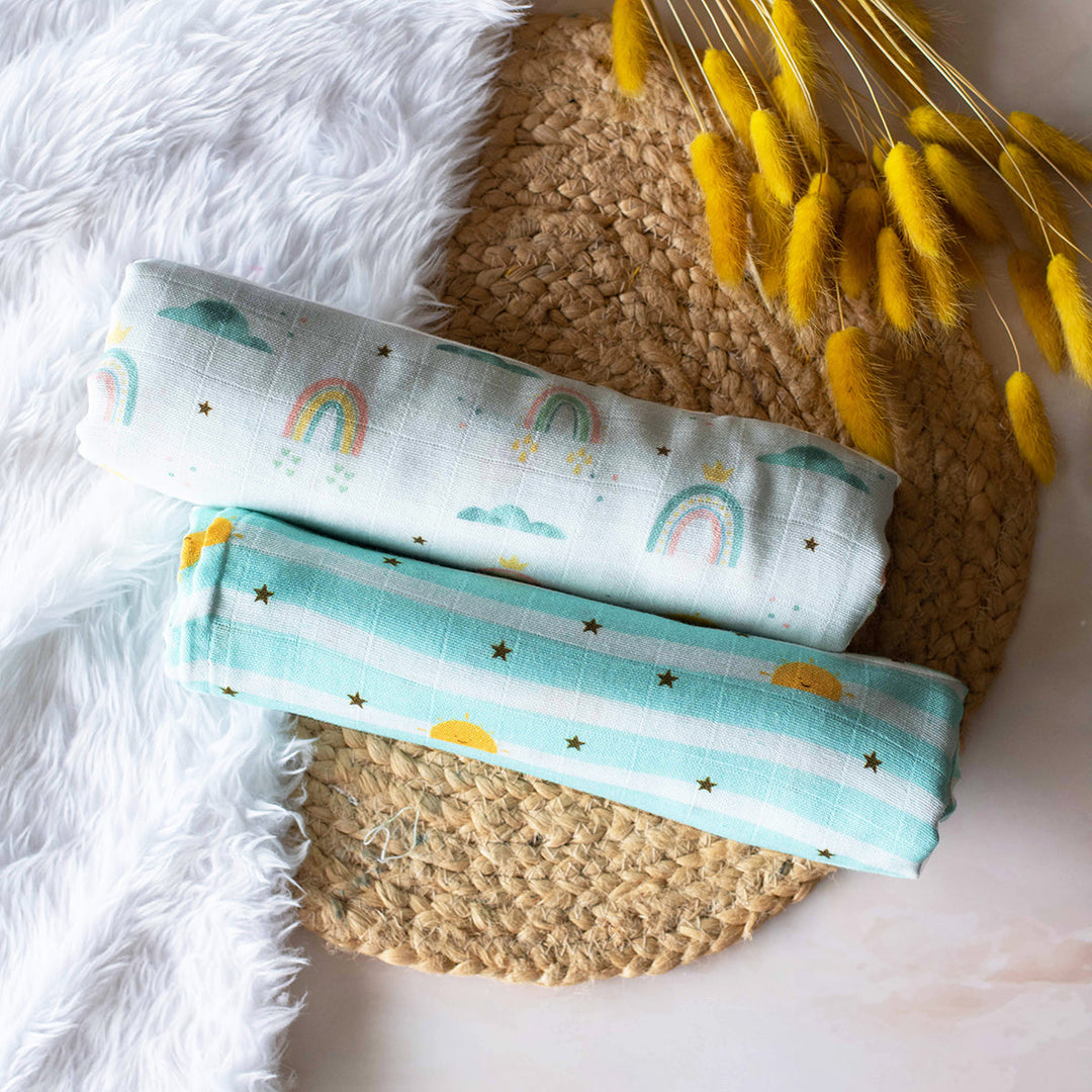 Tiny Snooze Organic Muslin Swaddles (Set of 2)