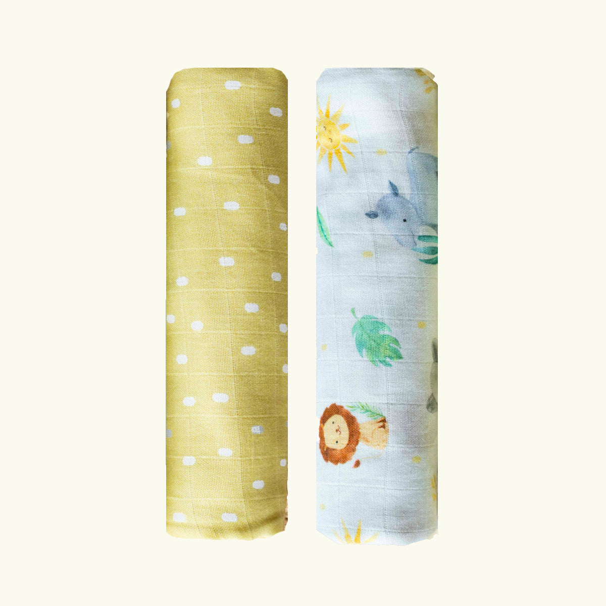 Tiny snooze organic muslin swaddles (set of 2)- into the wild