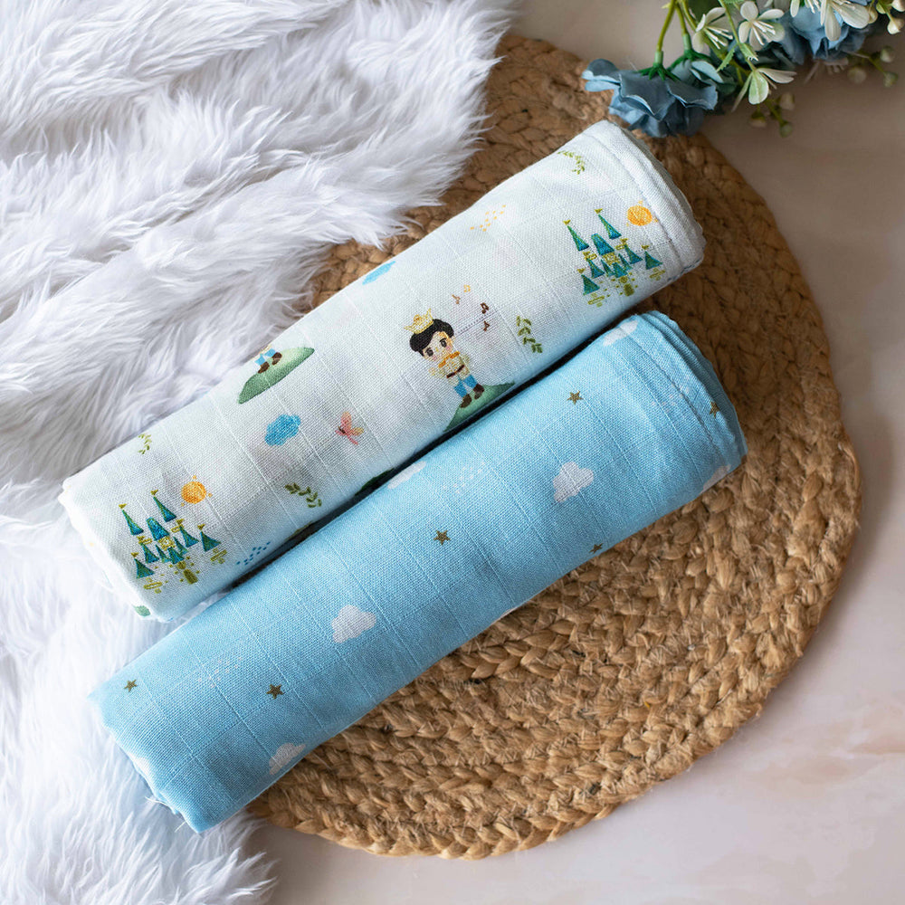 Tiny Snooze Organic Muslin Swaddles (Set of 2)
