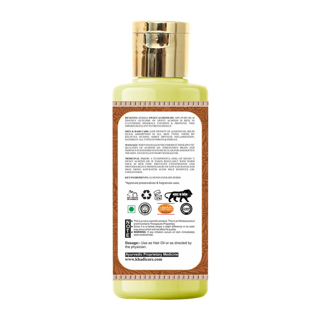 Khadi Care Herbal Sweet Almond Hair Oil - 210ml