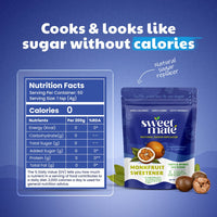 Sweetmate Monk Fruit Natural Sweetener | 1:1 Sugar Substitute | Zero Calorie, Keto & Diabetic Friendly | Plant-Based Sugar Alternative for Cooking, Baking & Beverages | 200g
